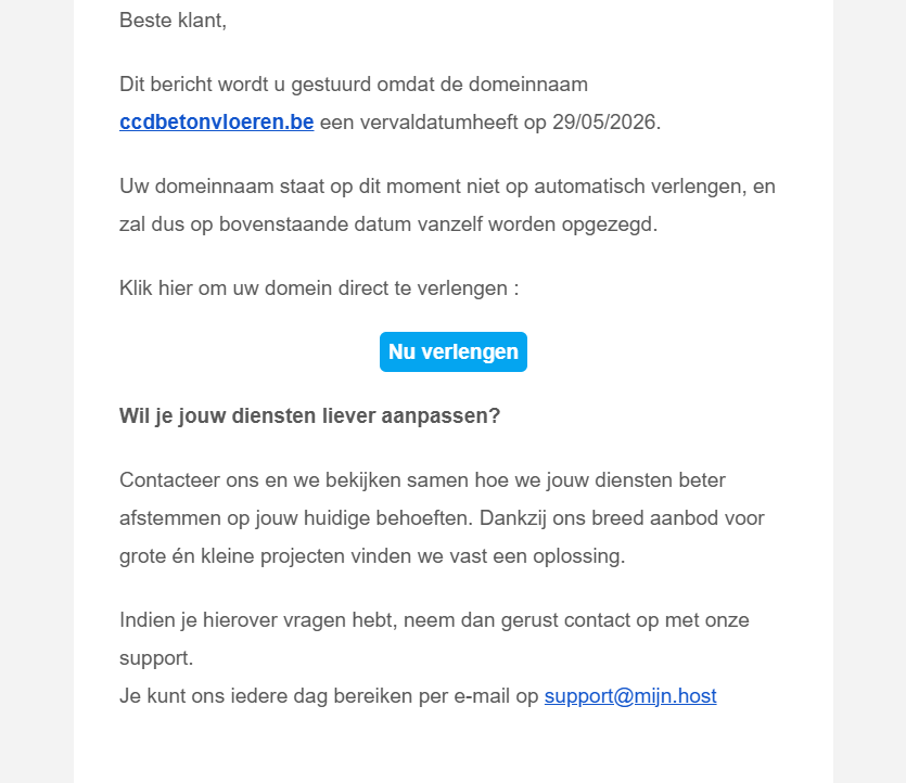 Phishing voorbeeld